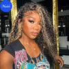 Nadula Glueless Lace Front Wig 7x5 Lace Invisible Knots Human Hair Black And Blonde Highlights 4C Curly Put On And Go Pre Cut Lace Closure Wig 200% Density with Babyhair