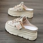 Women's Shoes 2024 Summer Hollow Out Thick Sole Plus Size Platform Sequin Casual Outdoor Sports Shoes