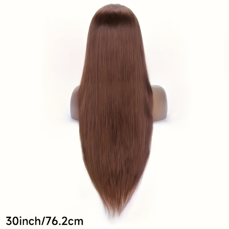 Chocolate Brown 13x6 HD Transparent Lace Front Wigs Human Hair With Baby Hair 180 Density Straight Glueless Wigs Pre Plucked Hairline 4# Brown Color