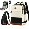 Airlines Approved Women'S Travel Backpack with Shoe Compartment, Casual Laptop Bag, Adjustable Strap, Zipper Closure, Polyester Lining, Solid Color, USB Powered - Multi-Color Options