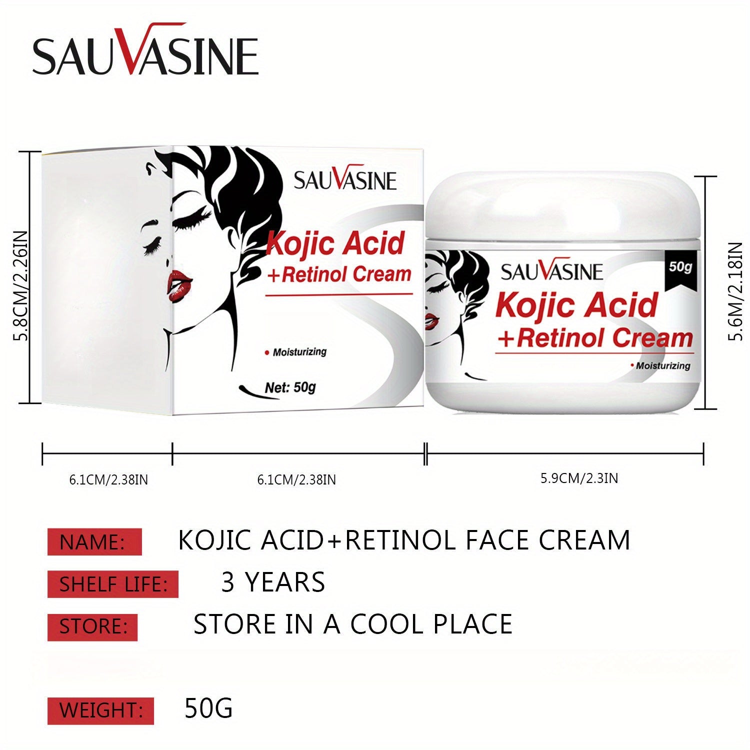 3pcs Kojic Acid & Retinol Cream - Unisex Moisturizing Lotion with Retinol, Hydrates & Firms Skin, Retinol Hydrating Face Cream Suitable for All Skin Types