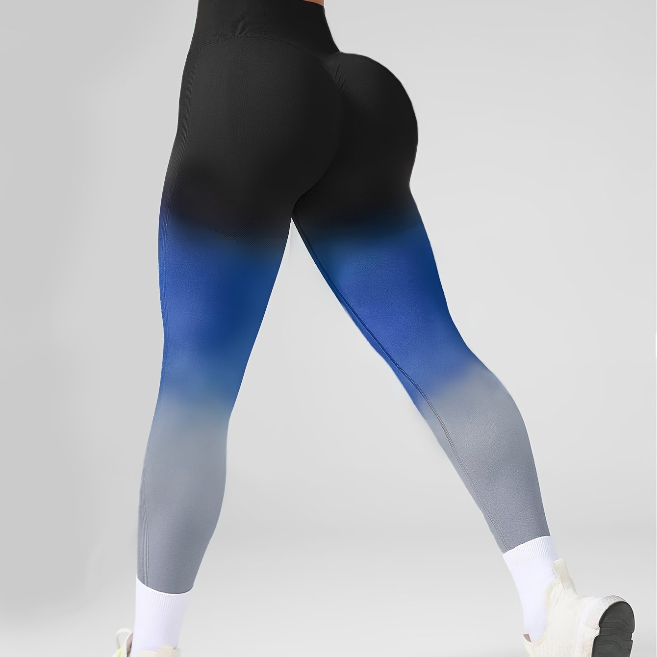 [High-Waisted] Women's High-Waisted Ombre Sports Leggings | Stretchy Nylon Blend | Machine Washable | Comfortable for Yoga & Fitness Workouts