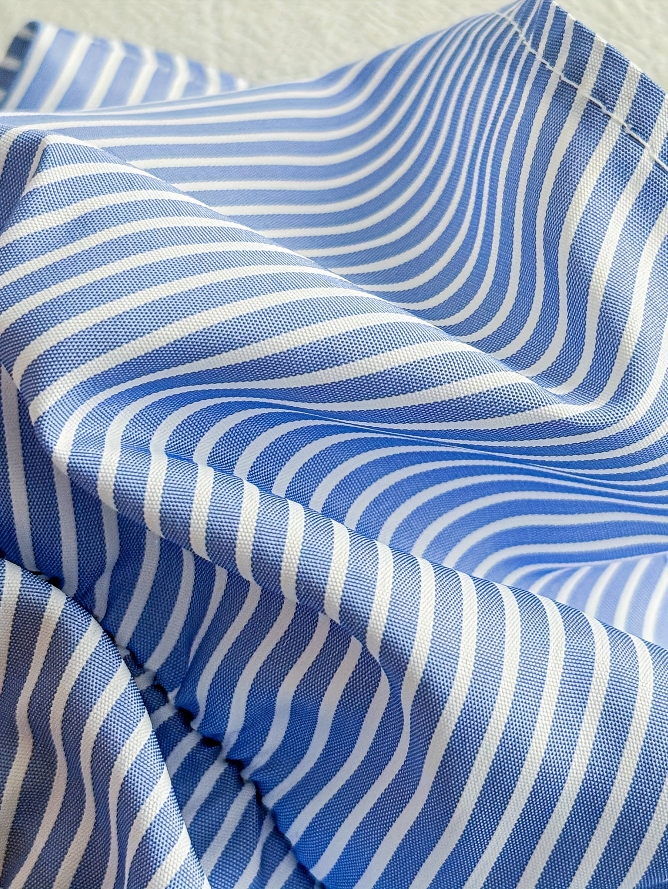 Elegant Blue & White Striped Halter Neck Dress - Casual Summer Fashion for Women, Sleeveless with V-Neckline, Stylish Accessory, Casual Attire|Striped Pattern|Elegant Neckline