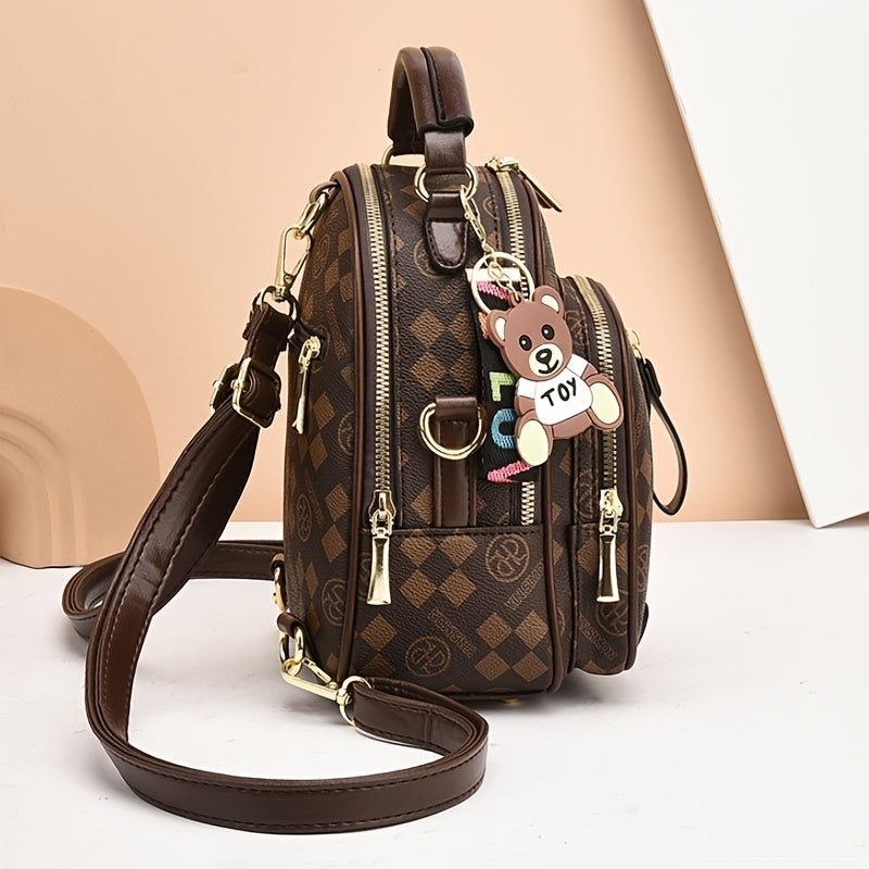 New Fashion All-match Simple Travel Backpack, Printed Small Backpack, Crossbody And Shoulder Dual-purpose Backpack
