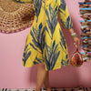 Floral Button-Down Midi Dress with Long Sleeves, Women's Casual Dress
