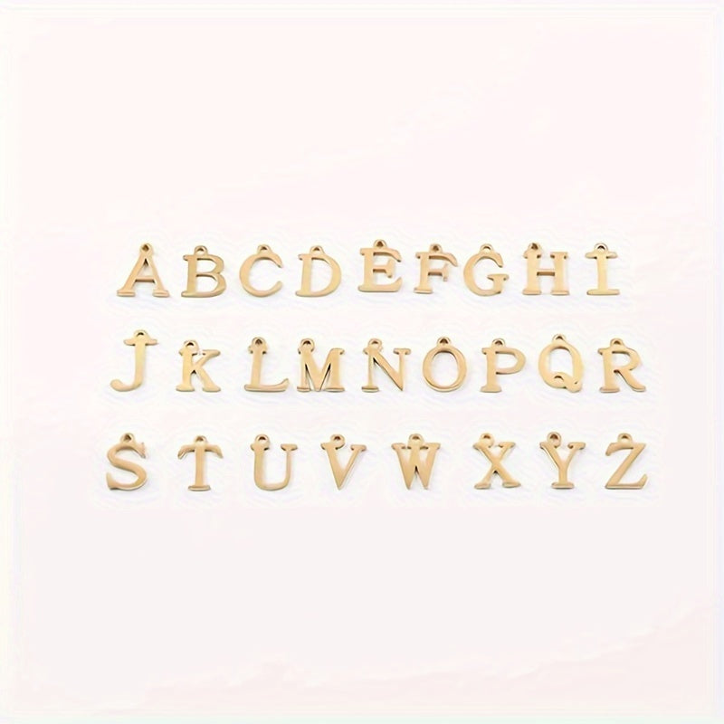 1pc of 26 Letter Necklaces with Rectangular Paperclips, Capital Initial Letters, Stainless Steel Letters, Elegant Women's Chain Necklace, a Gift for Her