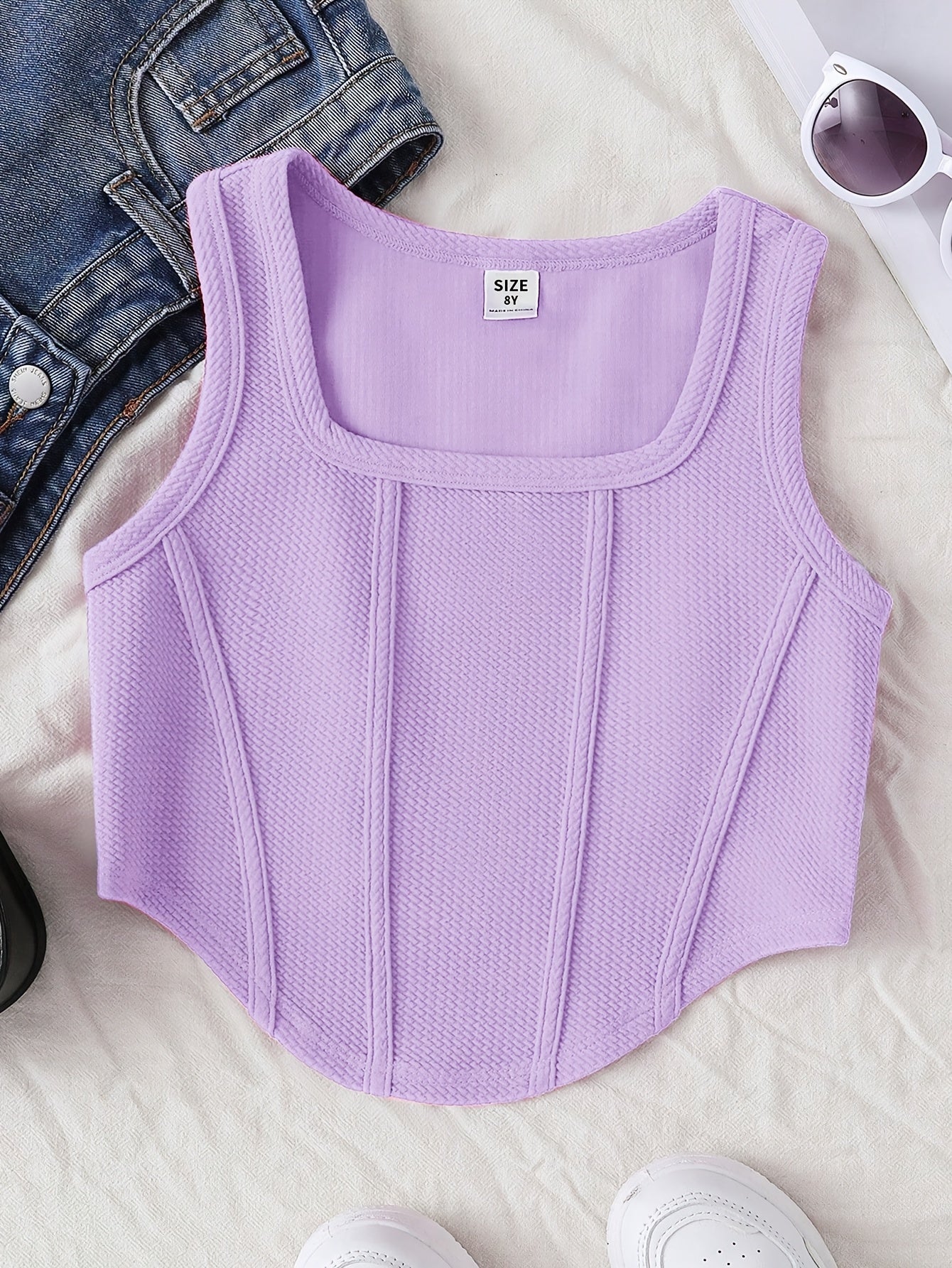 Athletic Fitted Tank Top for Older Kids, Breathable And Comfortable Casual Sportswear.