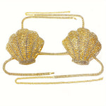 Perfect for Fashionable Ladies: A Dazzling Chest Chain with Rhinestone And A Stunning Hollowed-out Water Diamond Bikini Body Chain, Suitable for Nightclub Accessories