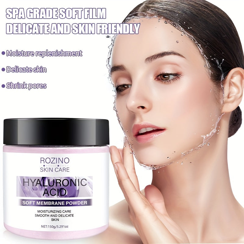 ROZINO Hyaluronic Acid & Pearl Powder Moisturizing Facial Mask, 150g - Soft Membrane Formula with Vitamin C & Rice Extract for Smooth, Firm, Elastic Skin - Hypoallergenic, Formaldehyde-Free, Suitable for All Skin Types
