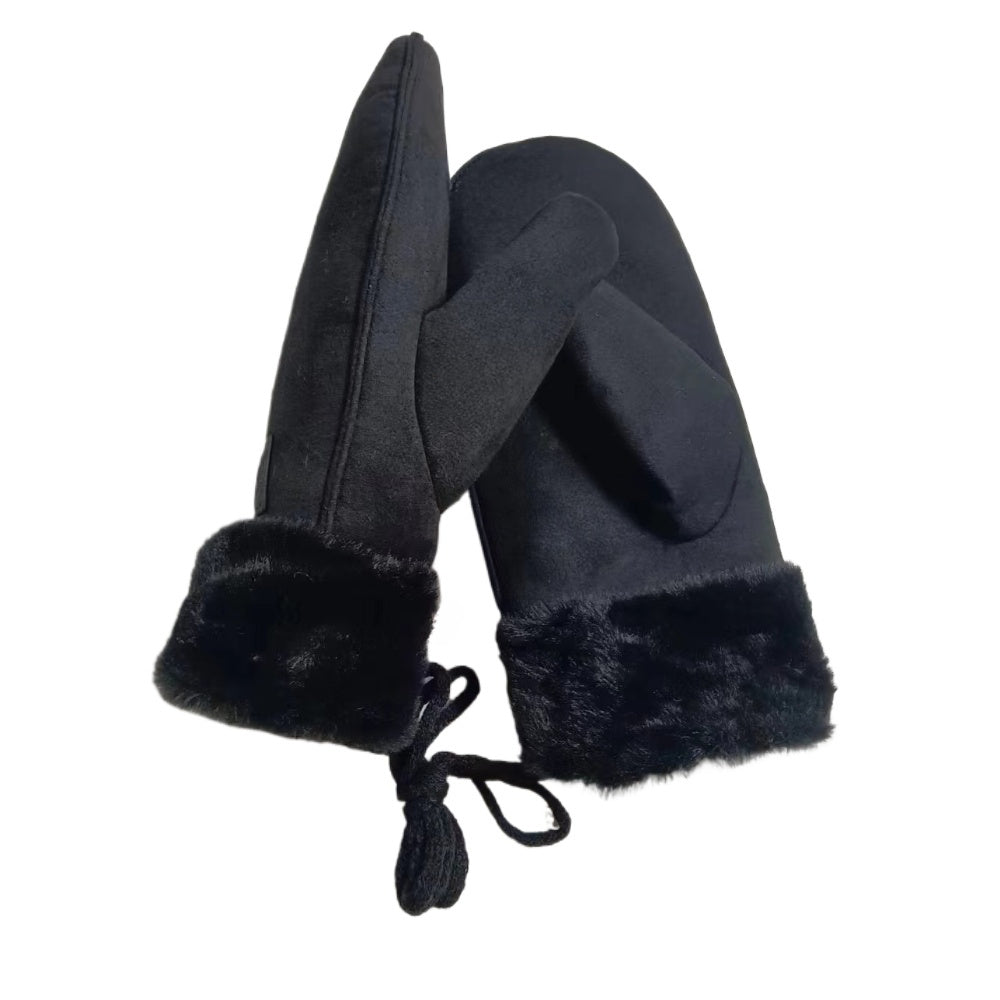 1 set of warm and thick sling gloves, cold mittens, can be used for cycling wind hanging neck bag
