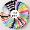 100 Pairs Of Randomly Mixed Candy Colored Short, Soft And Comfortable Socks with Multiple Combinations, A Must-have for Summer