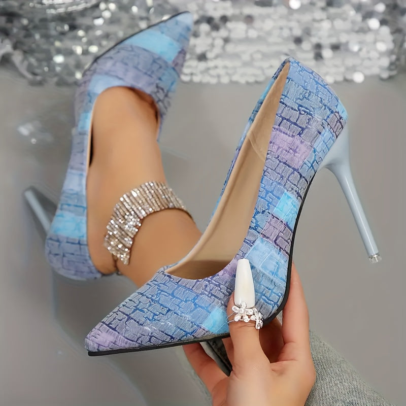 Chic Womens Stiletto Heel Pumps - Trendy Pointed Toe, Slip-On Comfort - Dress Shoes for Formal & Everyday Glamour
