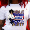[Breathable Fabric] Women's Chocolate Thicker Than a Snicker But a Little Nutty Graphic Tee- Casual Crew Neck, Short Sleeve, Breathable Polyester, Regular Fit- Perfect for Spring& Summer