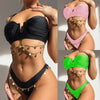 Women's Swimsuit Beach Bikini Split Solid Color Suit