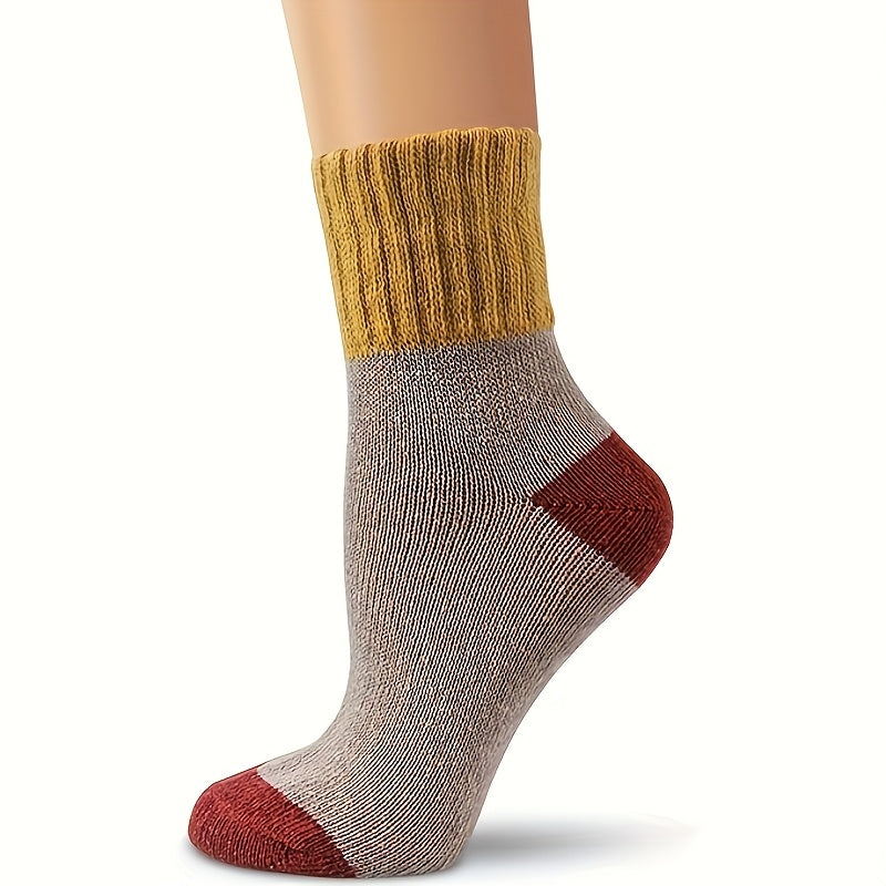 5 Pairs Of Thick Mid Tube Socks For In Winter, Cold Resistant, Warm, And Heat Storage Looped Socks, Soft And Comfortable Floor Socks With Thick Velvet, Outdoor Long Tube