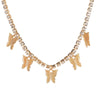 Women's Elegant 18K Gold Plated Cuban Link Butterfly Pendant Necklace - Sparkling Rhinestones, Synthetic Stones, Alloy Jewelry | Perfect for Mardi Gras Day, Weddings, Parties | Cascading Design, Holiday Theme, February Births