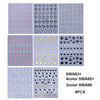 8pcs Rectangle Self-adhesive Glossy Plastic Nail Stickers, Pink Black White, Heart Pattern, Valentine Design, Golden Geometry Wave Lines Stripe Stars, Fantasy Theme, with Glitter, for Manicure Decoration