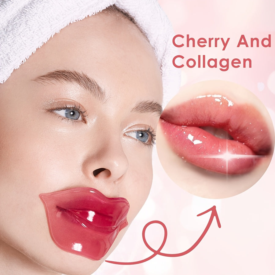 10pcs Cherry And Collagen Jelly Lip Mask, Effectively Moisturizes Lip Skin, Brightens Lip Skin, Bidding Farewell to Dryness And Dullness, Making Lip Skin Brighter And More Delicate, Lip Care, Soft Texture, Comfortable Fit