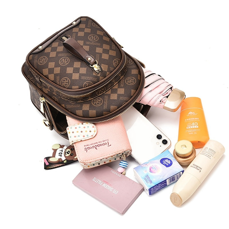 New Fashion All-match Simple Travel Backpack, Printed Small Backpack, Crossbody And Shoulder Dual-purpose Backpack