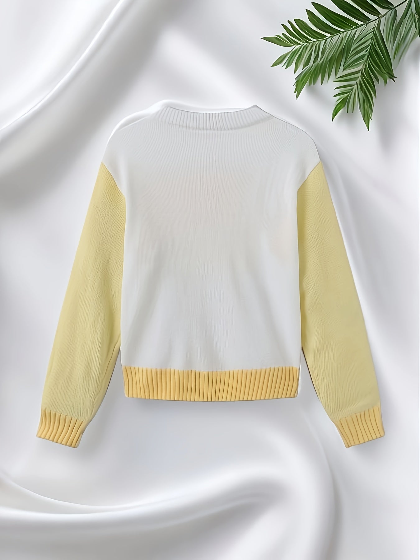 Sweet and Gentle Contrast Color Jacquard Butterfly Sweater Women's Long Sleeve Spring and Autumn New Fashion Soft Waxy Knit Top