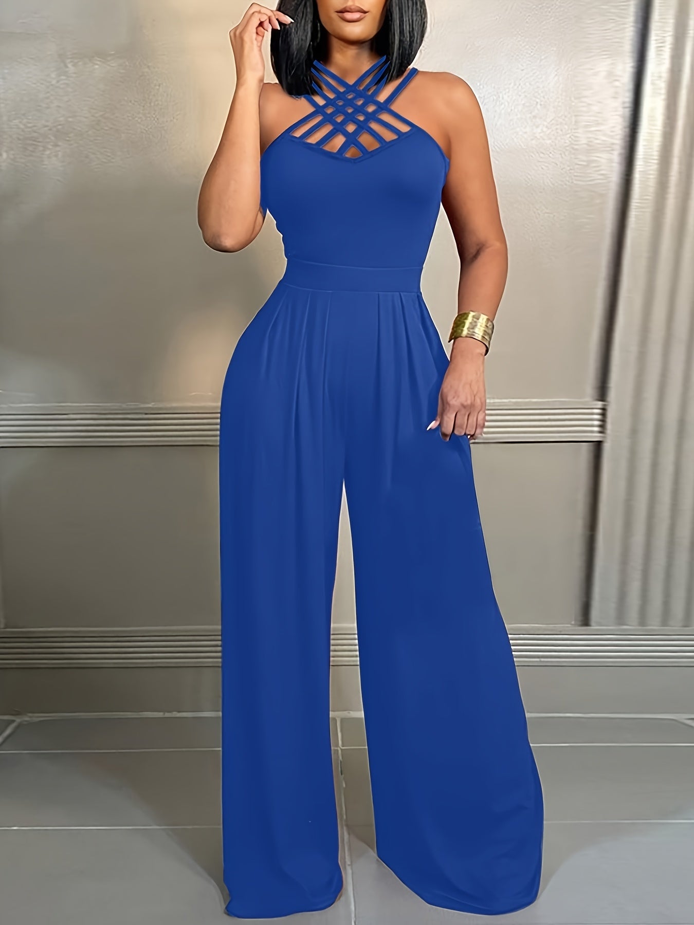 Women's Elegant High-Waisted Dress Pants – Tailored Fit, Solid Color, Soft Polyester Fabric, All-Season Trousers for Office & Formal Wear