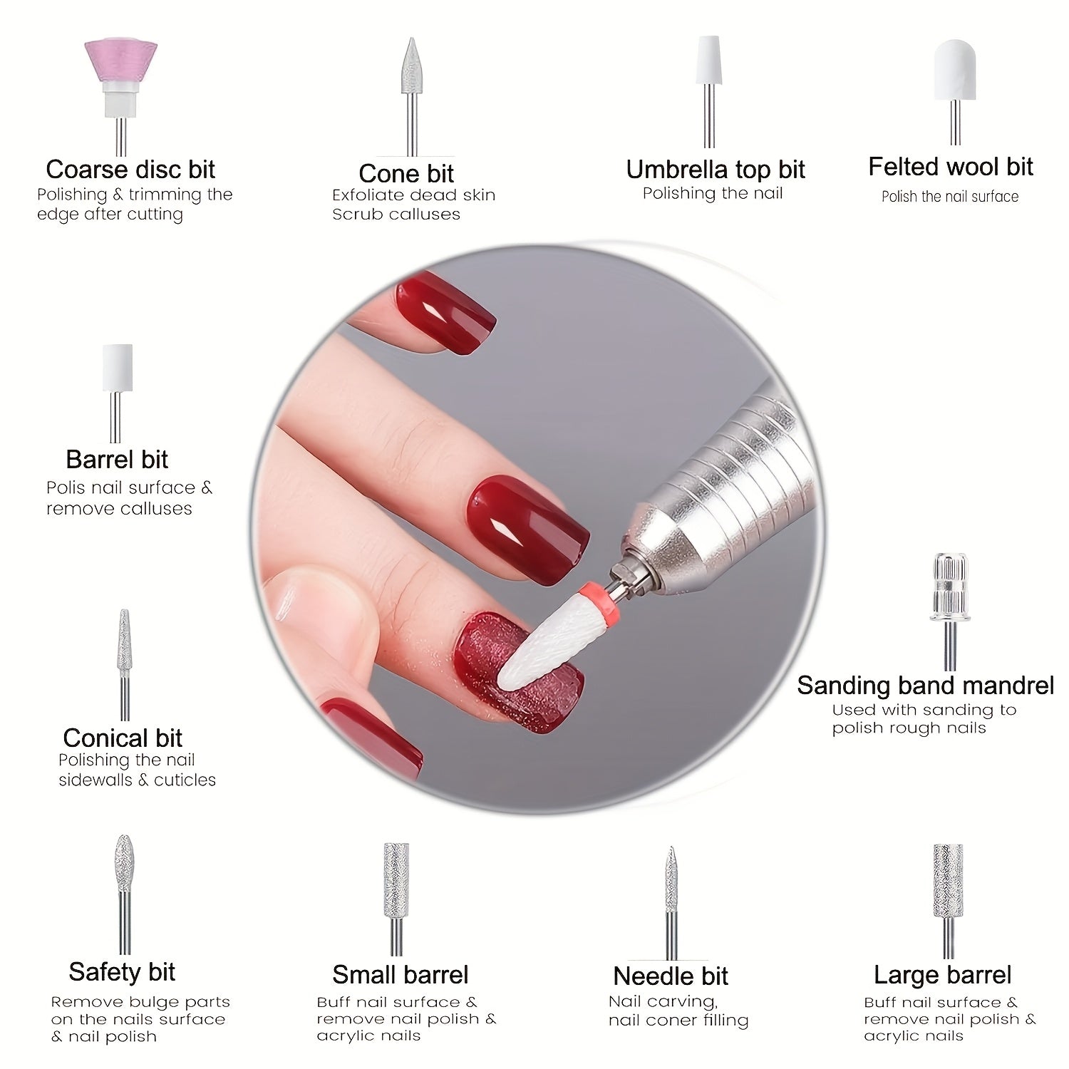 45000RPM Rechargeable Nail Drill Electric Nail File Machine, Perfect For Home And Salon Use, Professional Nail Drill For Acrylic Gel Nails, Manicure Pedicure Polishing, Pink, Unicorn Purple