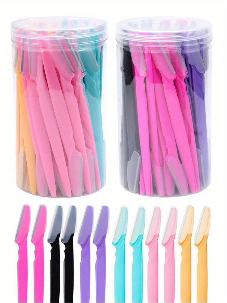 Set of 30pcs Eyebrow Pet Scissors Suit, Stainless Steel Blades, Portable Face Trimmer for Eyebrow Trimming and Hair Removal, Safe Grip Beauty Tools