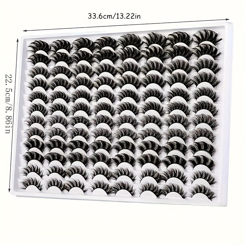 48 Pairs Mixed Style False Eyelashes - Fluffy, Curled, Dramatic 5D Wispy Strip Faux Mink Lashes in Black & White, Hypoallergenic, Perfect for Mother’s Day Gift or Everyday Glam