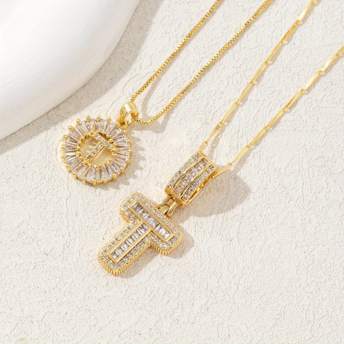 2 Packages of Initial Pendant Necklace, Letter Necklace with Adjustable 17 "-19" Chain, Valentine'S Day Gift, Suitable for Ladies And Girls