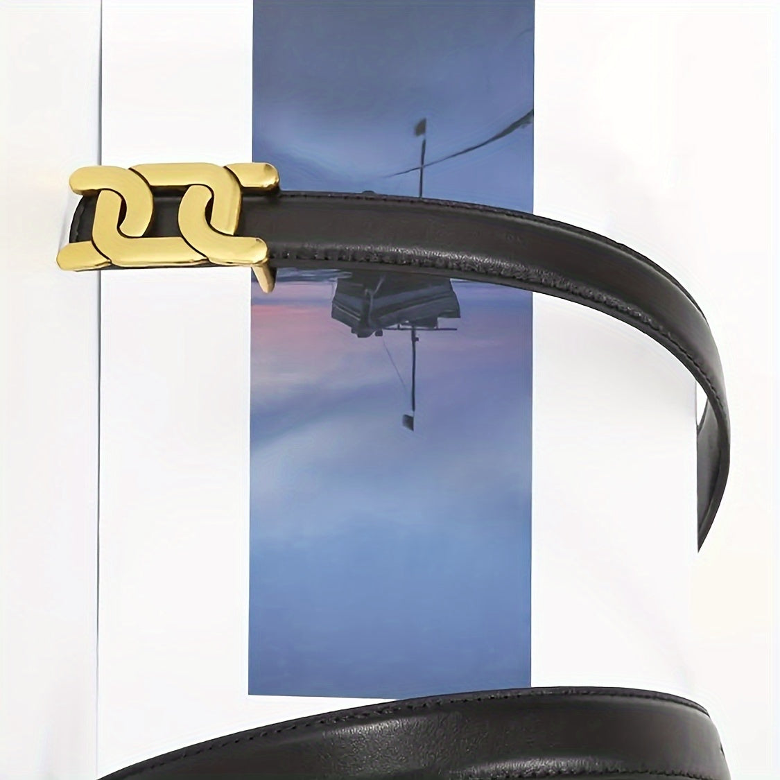 1pc Vintage-Style PU Leather Belt with Golden Alloy Buckle - Black or Brown, Multiple Lengths Available, Perfect for Jeans, Casual Wear, and Everyday Outfits
