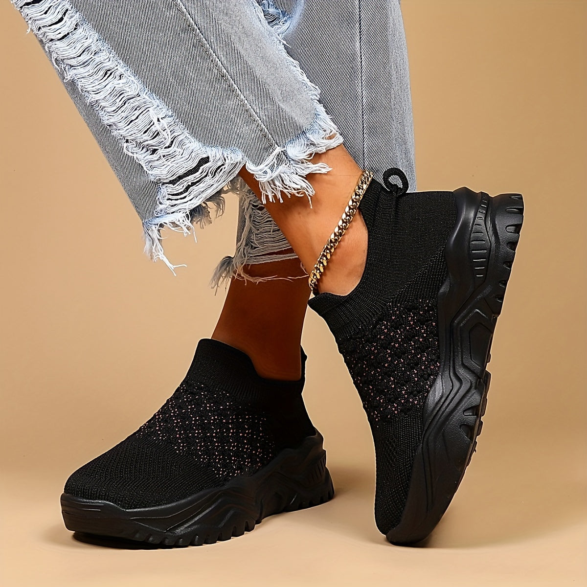 Women's Simple Plain Lace Up Low Top Sneakers - Casual Breathable Lightweight Socks Shoes, Minimalist Running Shoes Sporty Sneakers - For Women - Suitable for Running, Walking, Everyday Wear - Perfect Gift for Fitness Enthusi