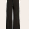 Asymmetrical High Waist Pants, Elegant Solid Color Straight Leg Pants For Spring & Fall, Women's Clothing
