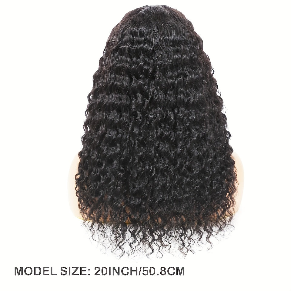 Brazilian Deep Curly Lace Front Wigs Pre-plucked Human Hair Wigs 4x4 HD Lace Closure Wigs 100% Real Human Hair Wigs Friendly For Beginners 200% Deep Wave Lace Wigs