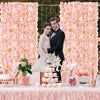 12pcs Pink Rose Floral Backdrop, 15x15 Inches - Elegant Polyester Photography Background for Weddings, Bridal Showers, Birthday Parties, and Romantic Celebrations, Party Backdrop | Elegant Event Backdrop | Blush Wedding Roses