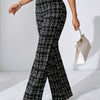 Casual Black Plaid Pattern, Suitable for Various Occasions, Straight-Leg Pants for Spring/Summer/Autumn.