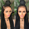 Latest Style Full Double Lace Front Braid Wig for Women - Hand Braided, Knotless Cornrow Braids, Blended Black Hair, Natural Looking, Breathable, Comfortable