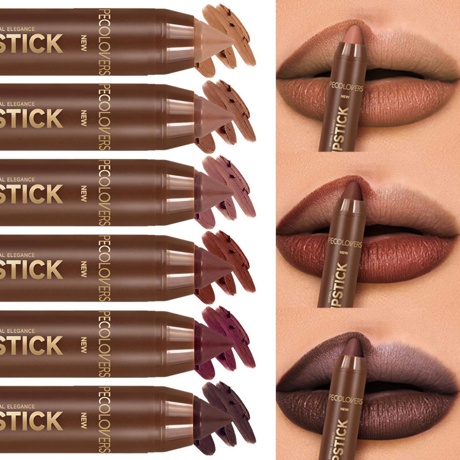 6PCS/Set Lipstick - Matte, Long-lasting, Waterproof, Non Stick Cup, Nude, Brown, Easter Makeup, Easter Holiday Party, Lipstick Pen