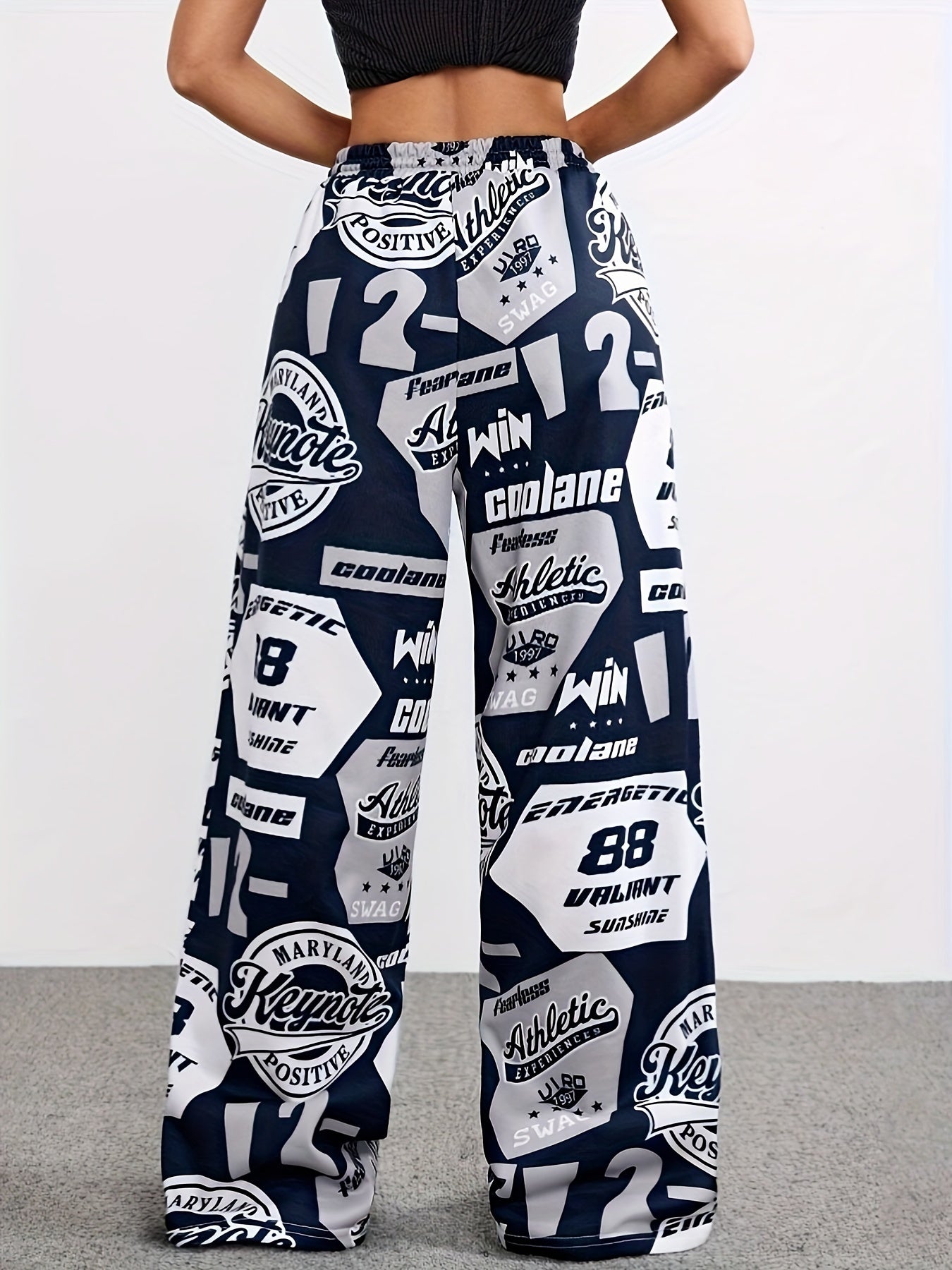 Women'S Y2K-Inspired Wide-Leg Athletic Pants with "Paris" Tank Top - Green, White, and Yellow Graphic Print, Drawstring Waist, Casual Sportswear, Casual Sportswear | Graphic Print Pants | Drawstring Waistband, Athletic Wear