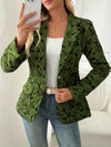 Women's Casual Retro-Inspired Solid Color Short Blazer - Olive Green H-Silhouette Long Sleeve Jacket with Single-Button Closure, Lightweight Spring/Fall Versatile Outerwear for Dresses & Jeans, Professional Attire | Hsilhouet