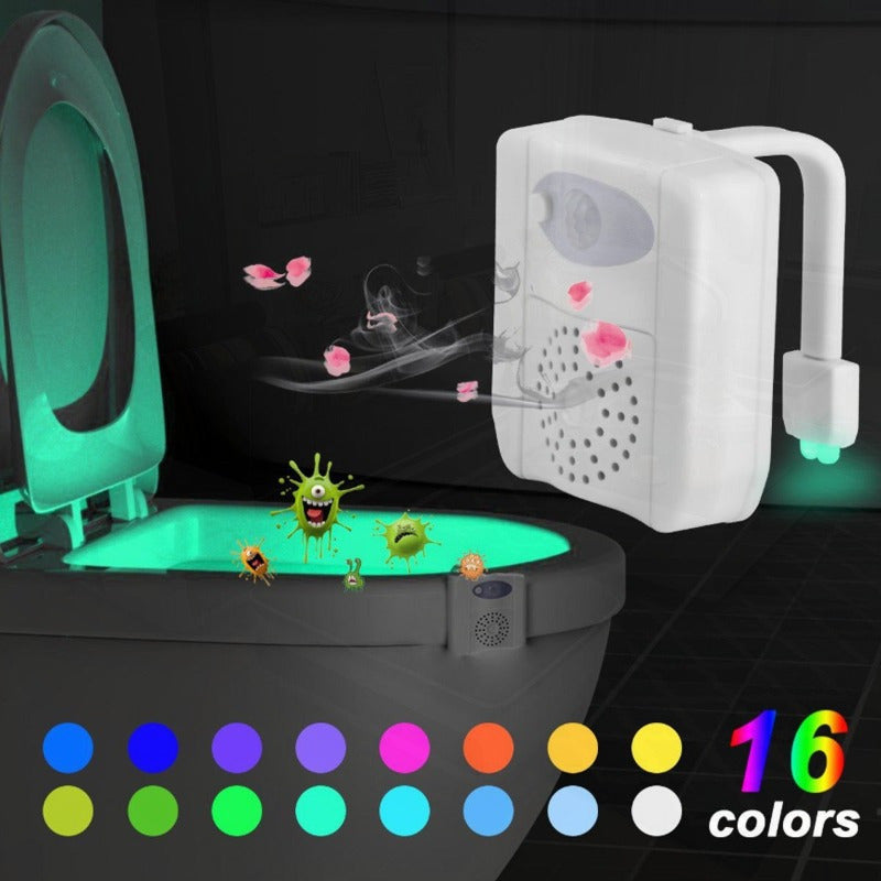 CLEAN BOWL UV Sanitizing Light for Germ-Free Toilets with LED Motion Sensor, 16 Color Options, UV-C Disinfection & Automatic Bathroom Cleaning, Compatible with Most Toilets, Toilet Cleaner, Hygiene Enhancement, Sleek Oval Des