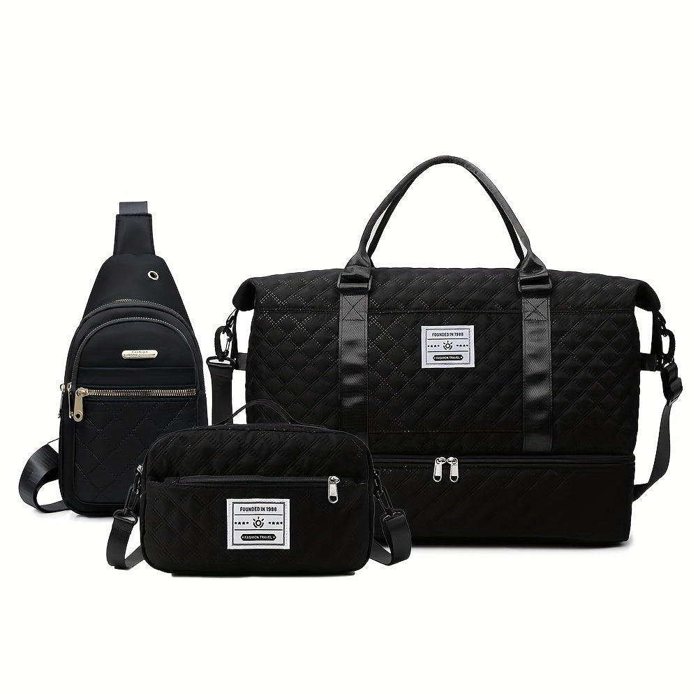 Large Capacity Multifunctional Travel Bag Set - Daily Travel Vacation Business Trip Clothes Toiletries Storage Bag, New Simple Fitness Bag