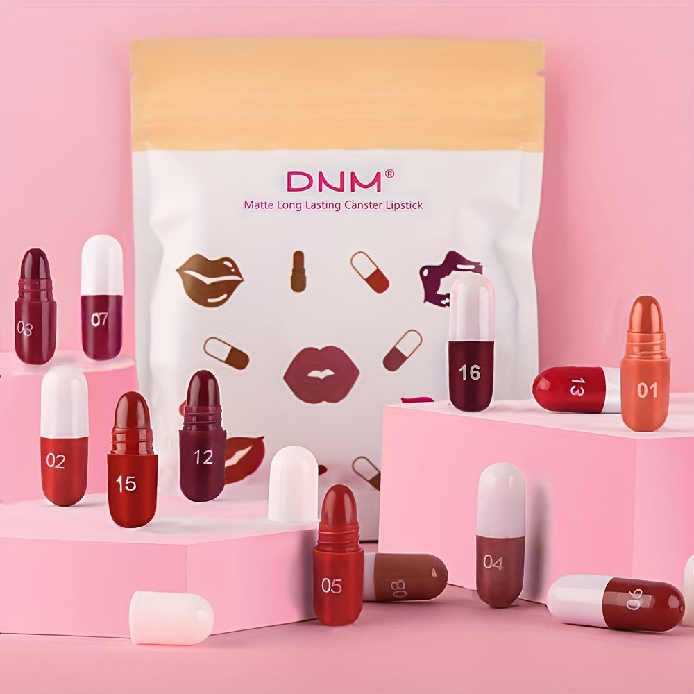 18 Color Matte Capsule Lipstick Set With Long-lasting Waterproof And Non Fading Lipstick That Does Not Stick To Cups Is A Must-have Cosmetic For Going Out for Halloween