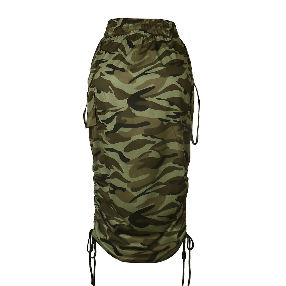 Strap Slim Pocket And Hip Skirt In Europe And America