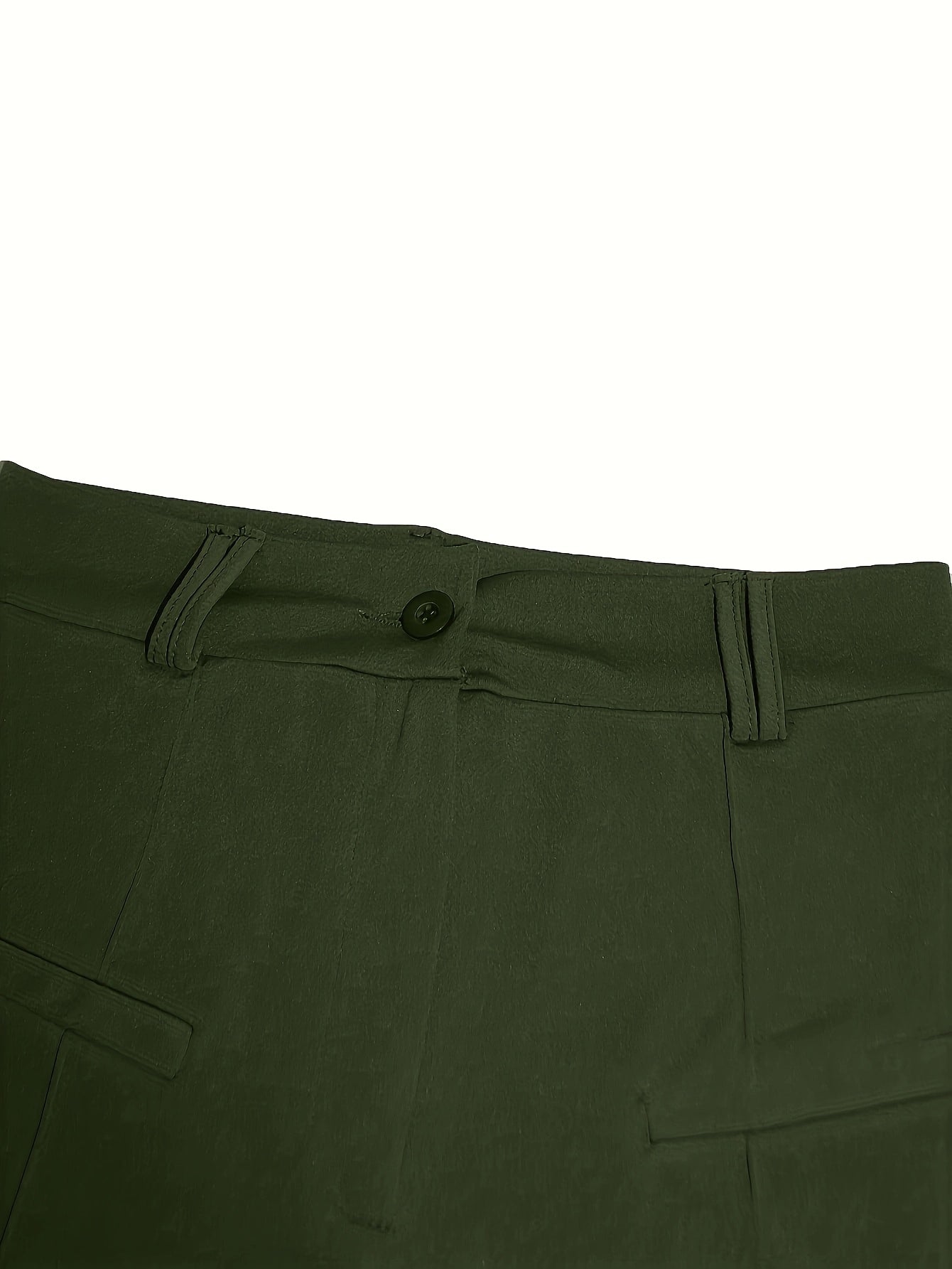 Women's Casual Solid Color Straight Leg Pants, Polyester 95% Spandex 5%, Knit Fabric, All-Season Comfort Fit Trousers, Flexible Fashion | Belted Waistband | Smooth Texture