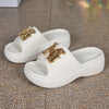 Chic Women's Summer Slides - Thick Sole, Open Toe, Non-Slip EVA Sandals for Indoor & Outdoor Wear
