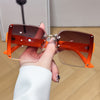 Oversized Square Frameless Fashion Glasses Y2K Luxury Gradient Fashion Glasses Novelty Travel Party Holiday Dressing Accessories