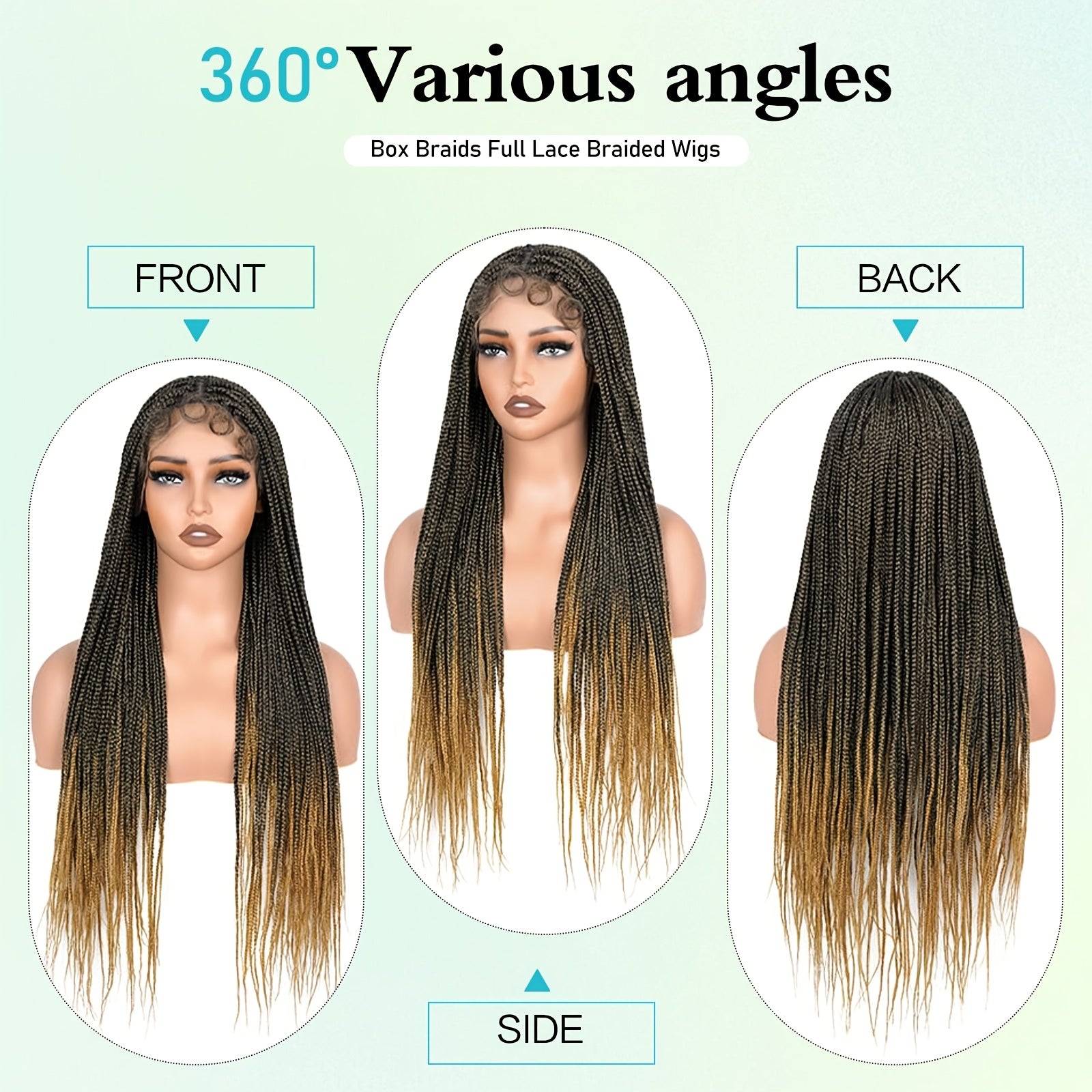 28-Inch Light Brown Lace Front Wigs with, Featuring 360° HD Technology And Knotless Braids, Designed for Women.