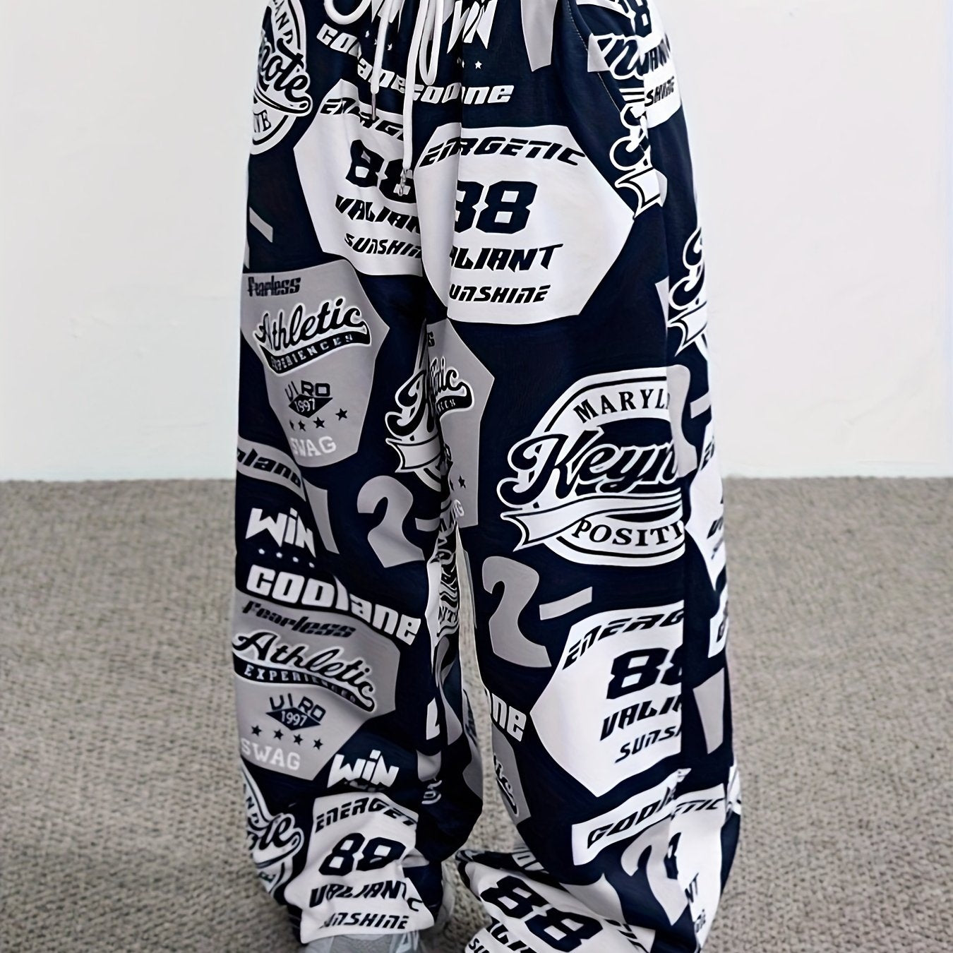Women'S Y2K-Inspired Wide-Leg Athletic Pants with "Paris" Tank Top - Green, White, and Yellow Graphic Print, Drawstring Waist, Casual Sportswear, Casual Sportswear | Graphic Print Pants | Drawstring Waistband, Athletic Wear