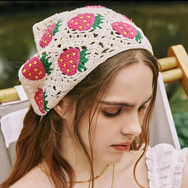 6pcs set of sweet triangle scarf elegant headband for girls, fashionable outdoor hair tie