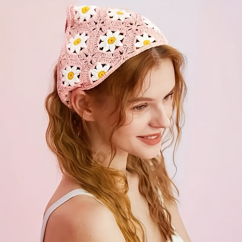 6pcs set of sweet triangle scarf elegant headband for girls, fashionable outdoor hair tie